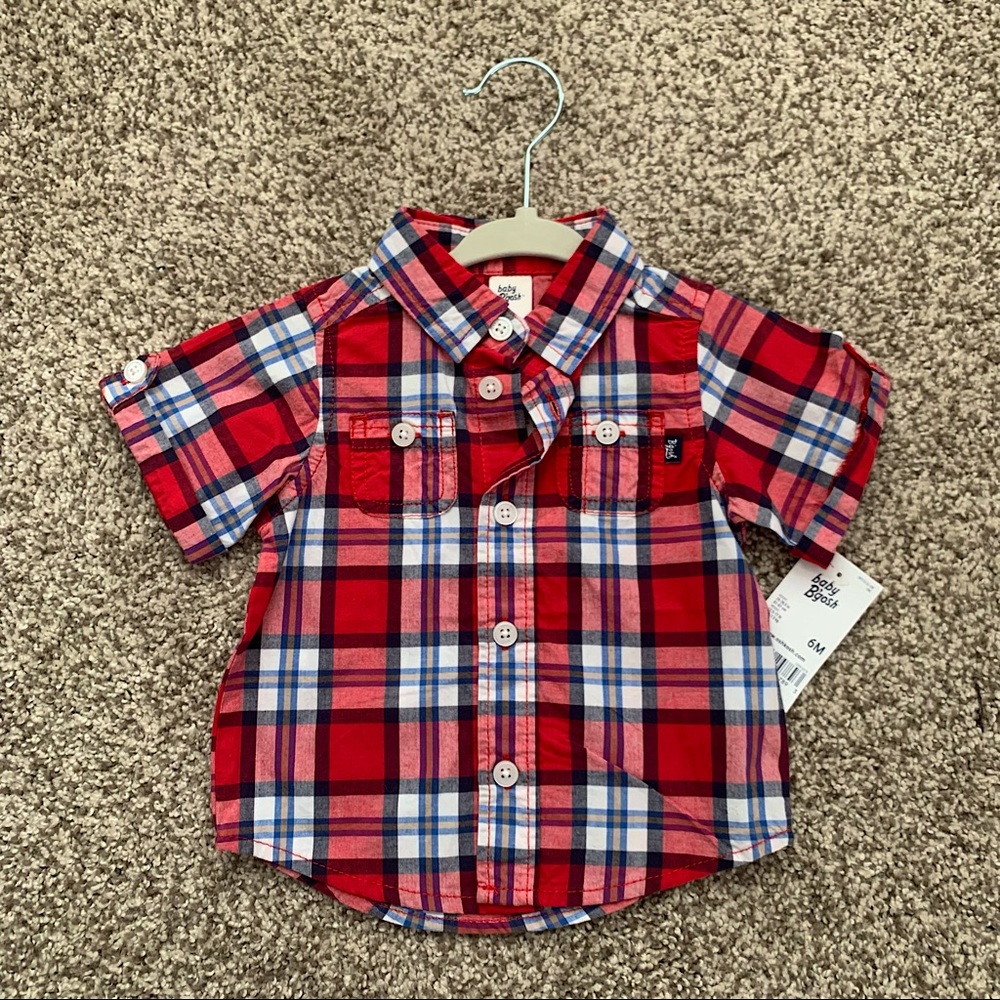 NWT 6 months Red plaid shirt
